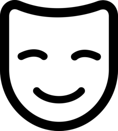 Comedy Mask Craft Design Svg File, Free Vectors File
